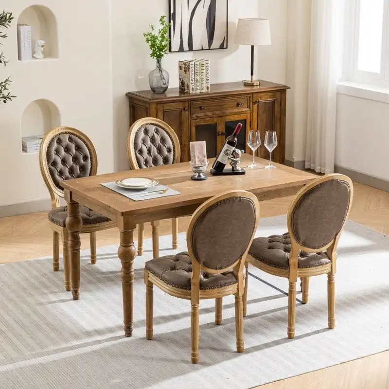 French Dining Chair with Nailhead Trim Set of 6