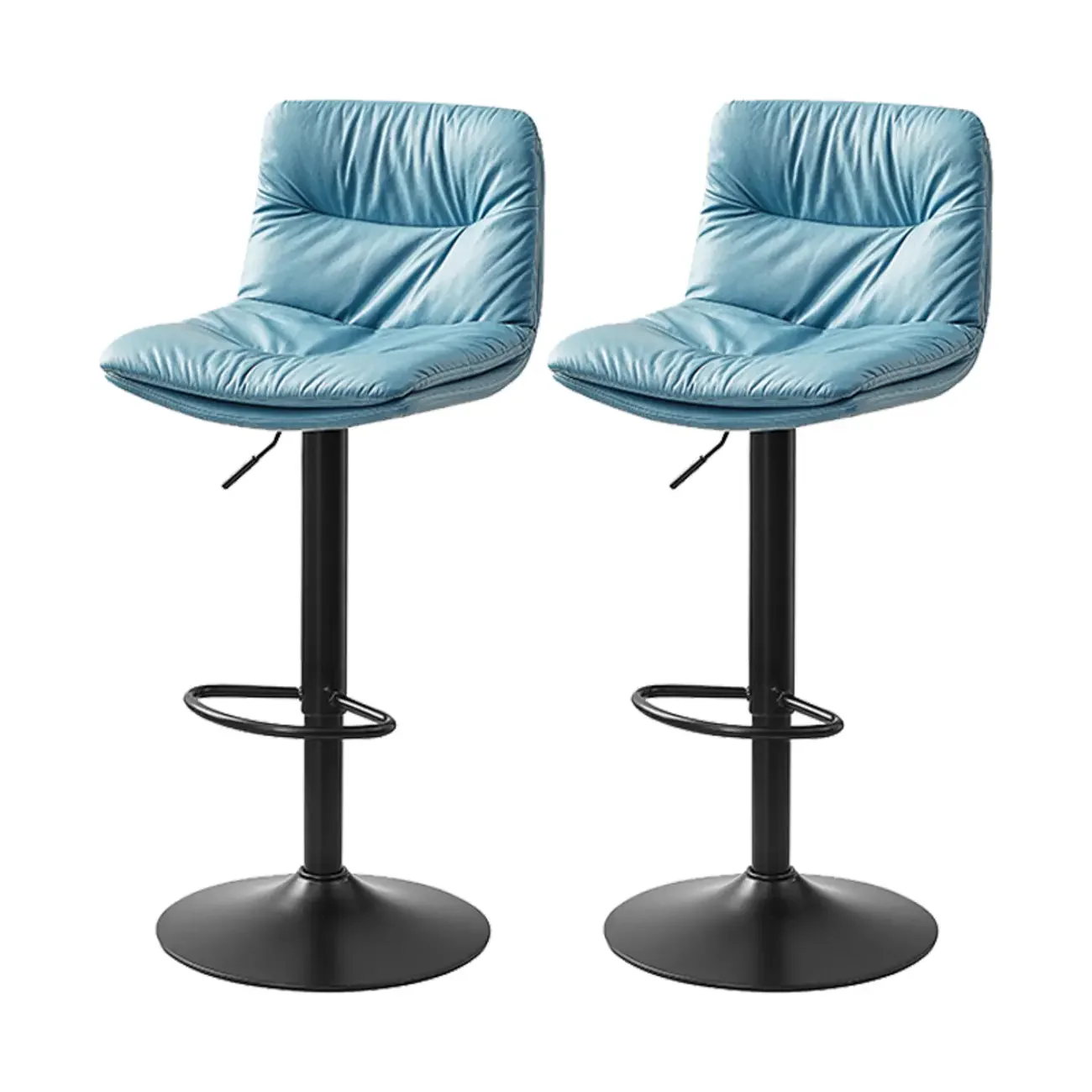 Modern Leather Saddle Swivel Adjustable Bar Stool