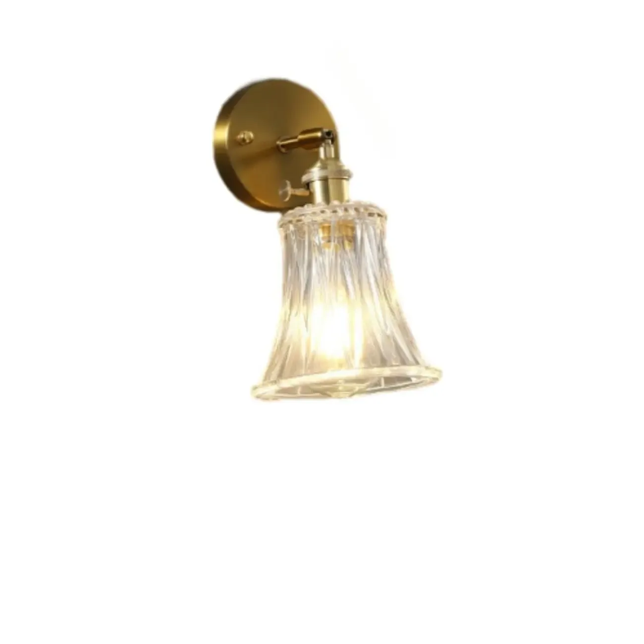 Art Deco Gold Transparent Glass Wall Sconce