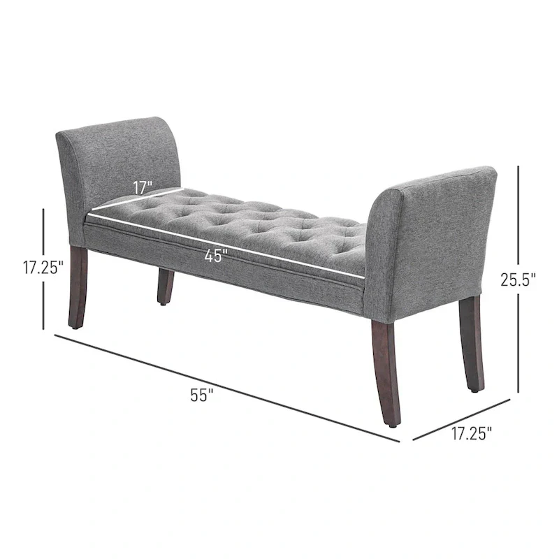 End of Bed Bench with Button Tufted Design,Upholstered Entryway Bench