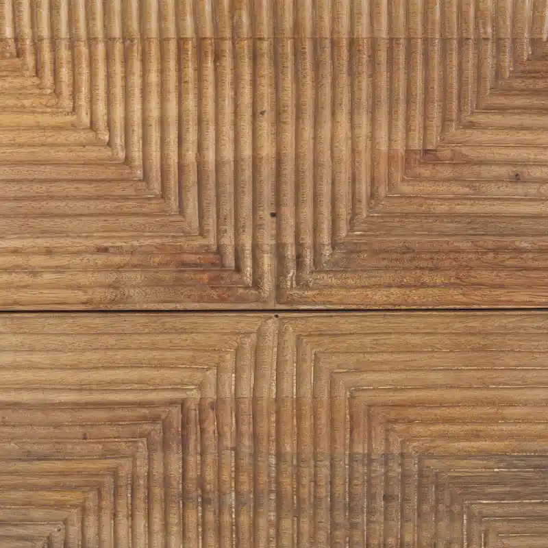 Cairo Light Brown Solid Wood w/ Black Iron Frame & 2 Drawer Accent Table - 22L x 22W x 26H