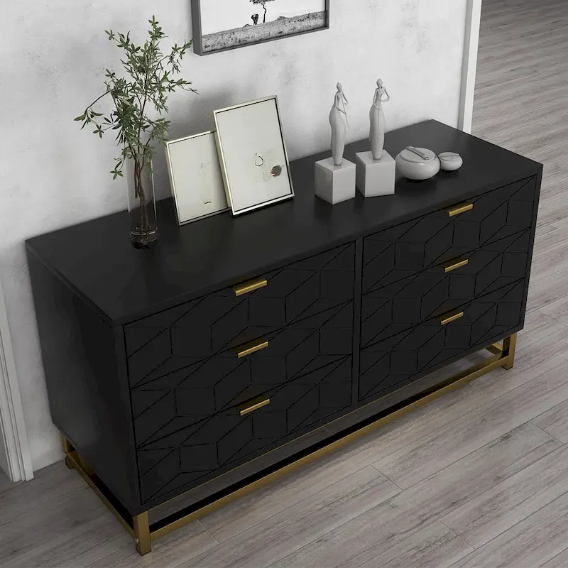 6 Drawer Dresser, with Metal Legs