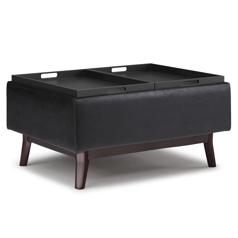 WYNDENHALL Ethan 34 inch Wide Mid Century Modern Rectangle Table Ottoman