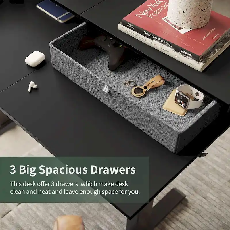 FEZIBO/Home Office Furniture/Brown&Black/Wood/Standing Desk/Desks