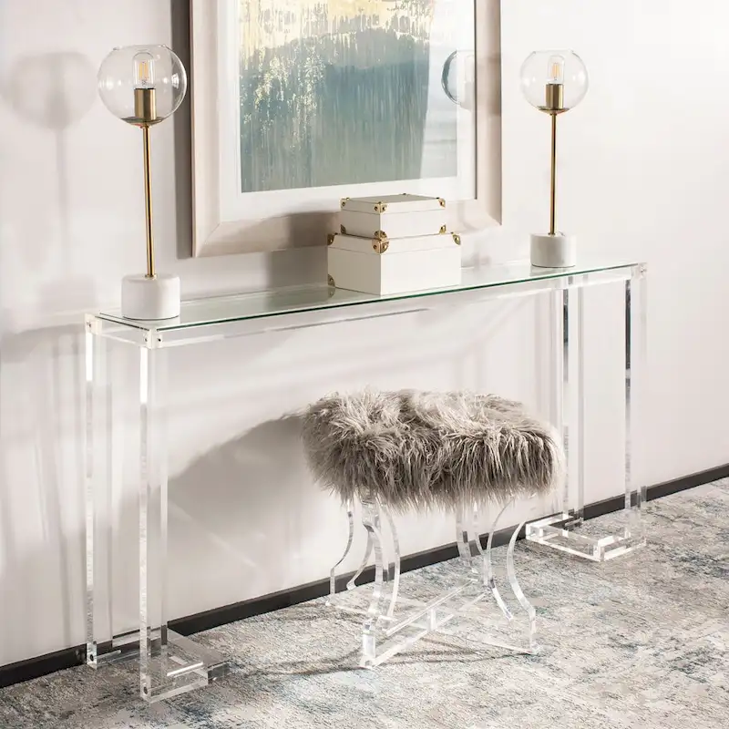 SAFAVIEH Couture Camryn Acrylic Console Table - Clear - 60 W x 10 L x 30 H - 52Wx10Dx30H