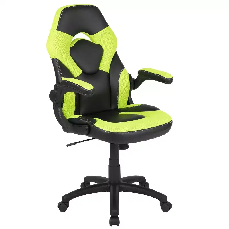 Flash Furniture Gaming Desk and Racing Chair Set with Cup Holder, Headphone Hook & 2 Wire Management Holes