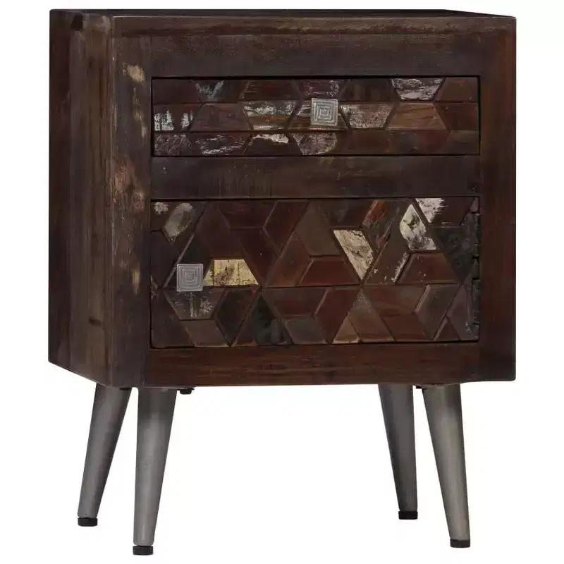 vidaXL Bedside Cabinet Solid Reclaimed Wood 15.7x11.8x19.6