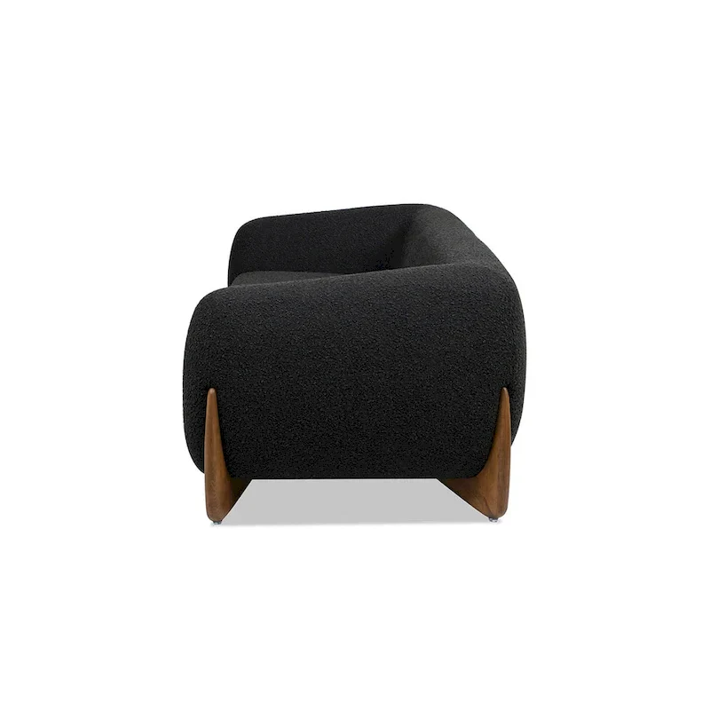 90.5 Boucle Upholstered Sofa with Wood Legs