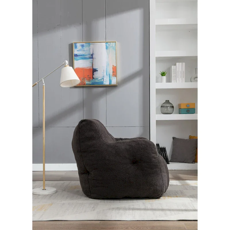 Soft Tufted foam bean bag chair with Teddy fabric