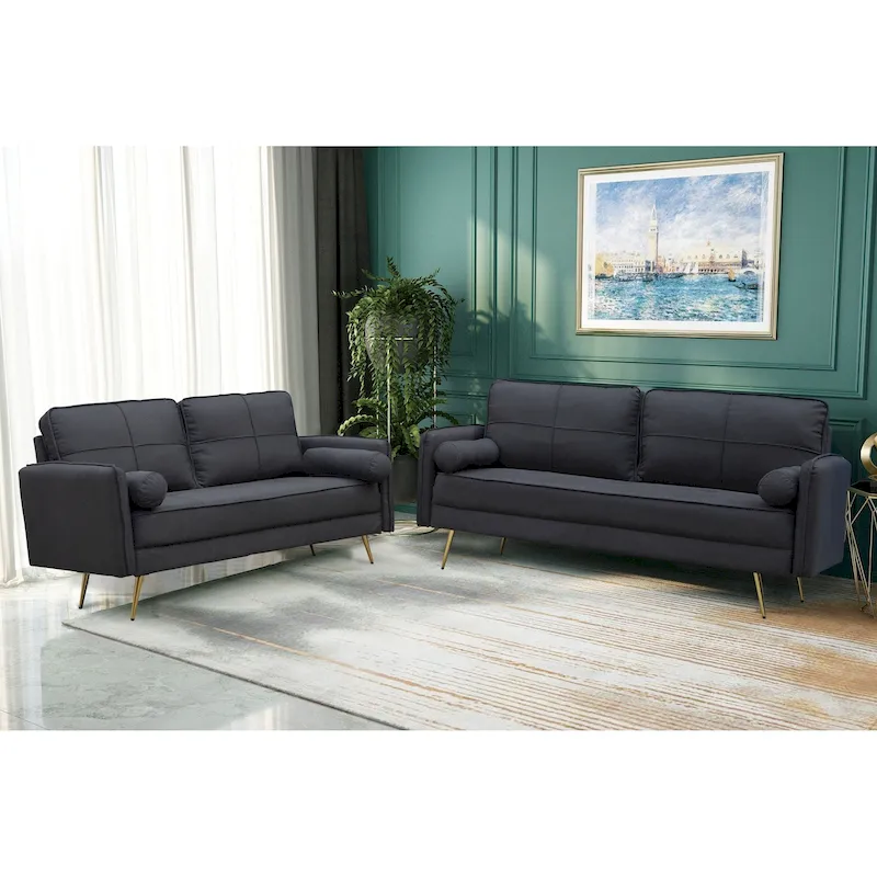 2 Piece Loveseat and Sofa Living Room Set