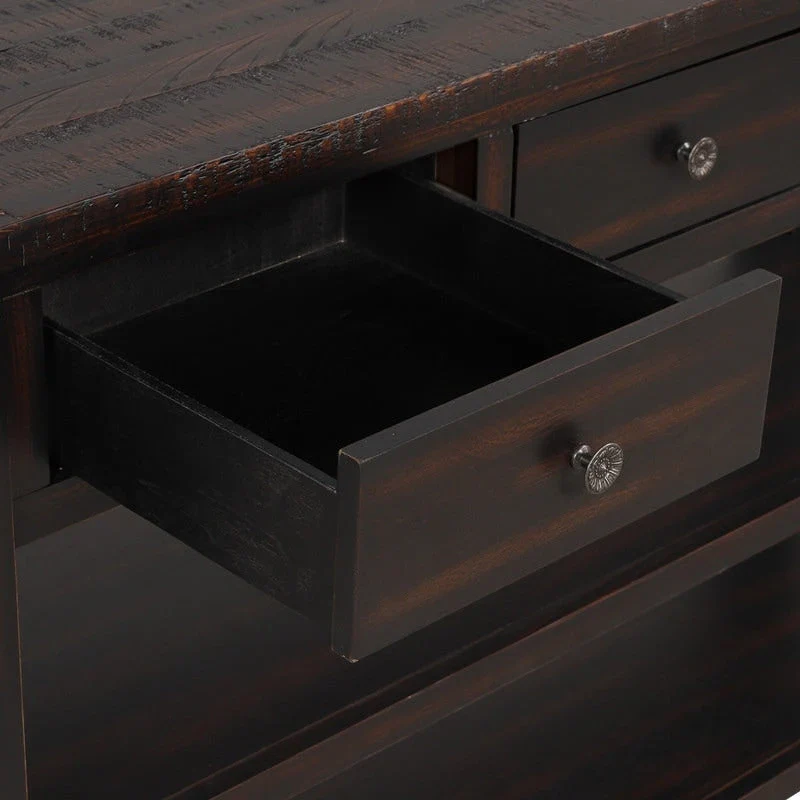 Console Table with 3 Drawers and 2 Open Shelves