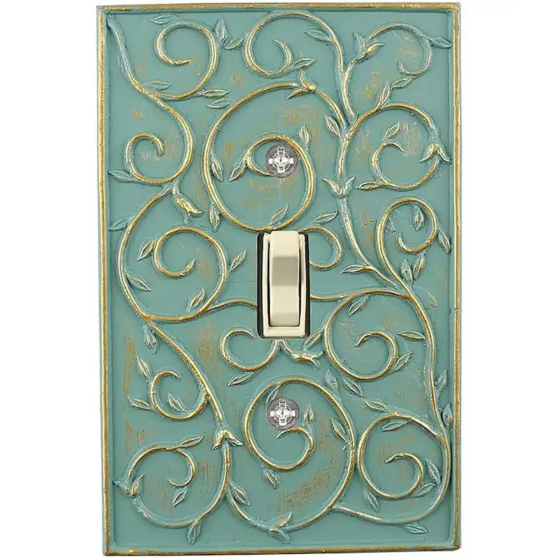 Meriville French Scroll 1 Toggle Wallplate, Single Switch Electrical Cover Plate