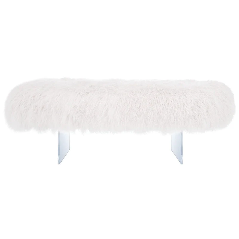 SAFAVIEH Couture Gaetane Sheepskin Ottoman