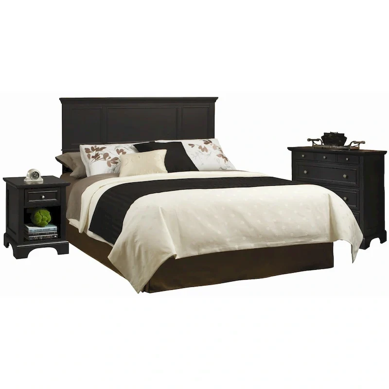 3-Piece Queen/Full Headboard Night Stand and Chest Set