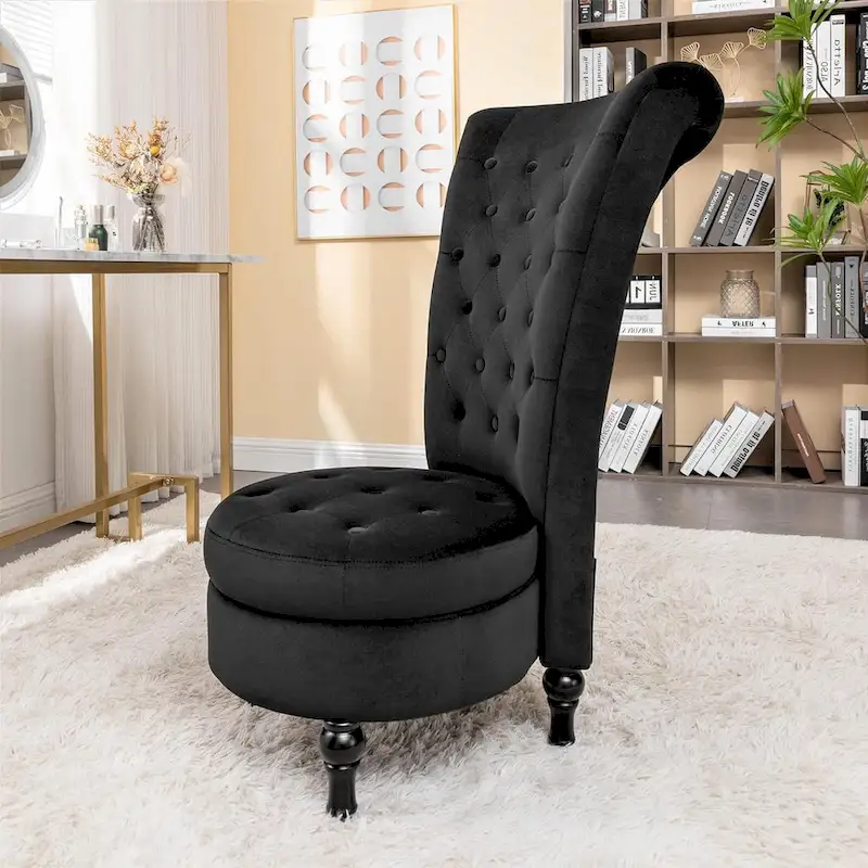Gosser 20 Wide Velvet High Back Vanity Chair