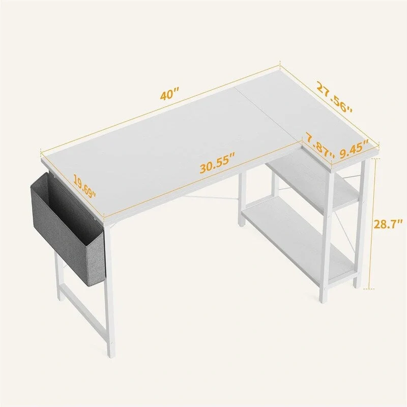 40 Inch Small L Shaped Computer Desk
