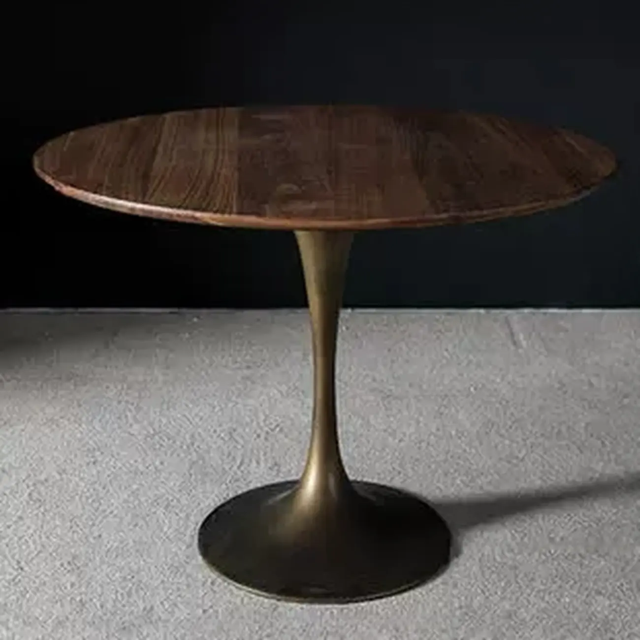 Glam Brown Wood Round Dining Table