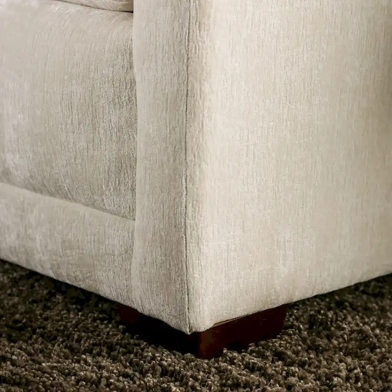 Breward Transitional Beige Chenille Padded 2-Piece Sofa Set by Furniture of America