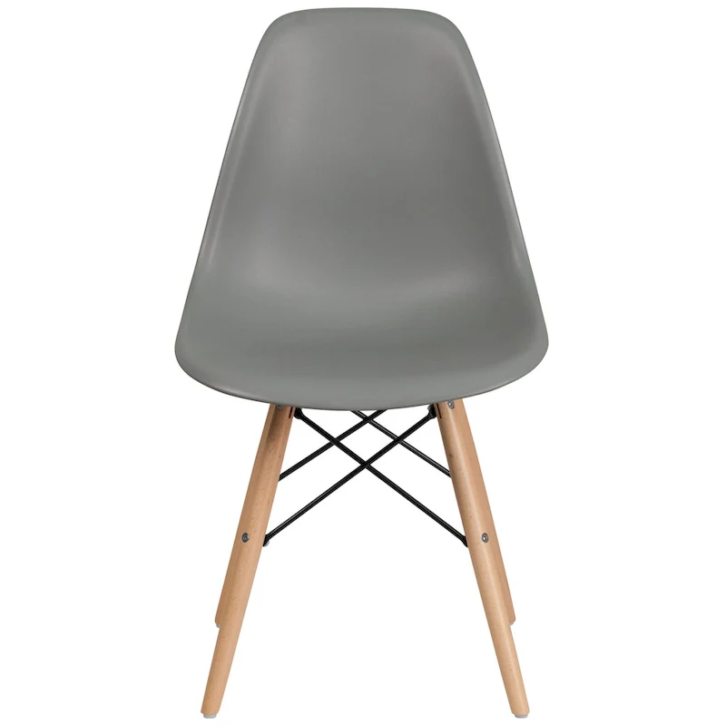 Plastic Chair with Wooden Legs