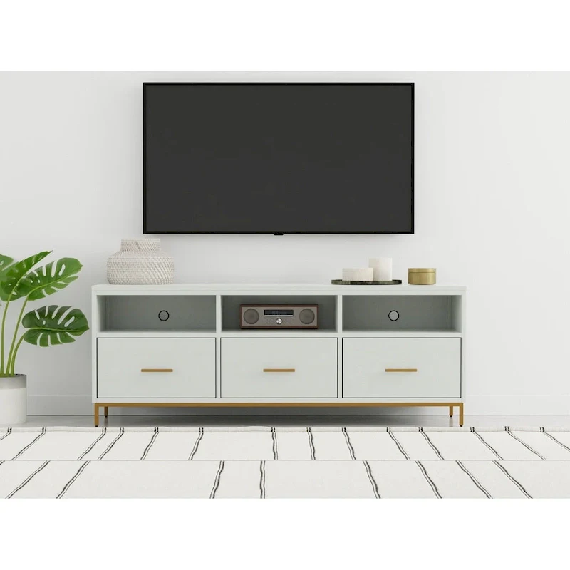 Alpine Furniture Madelyn Wood TV Console in White