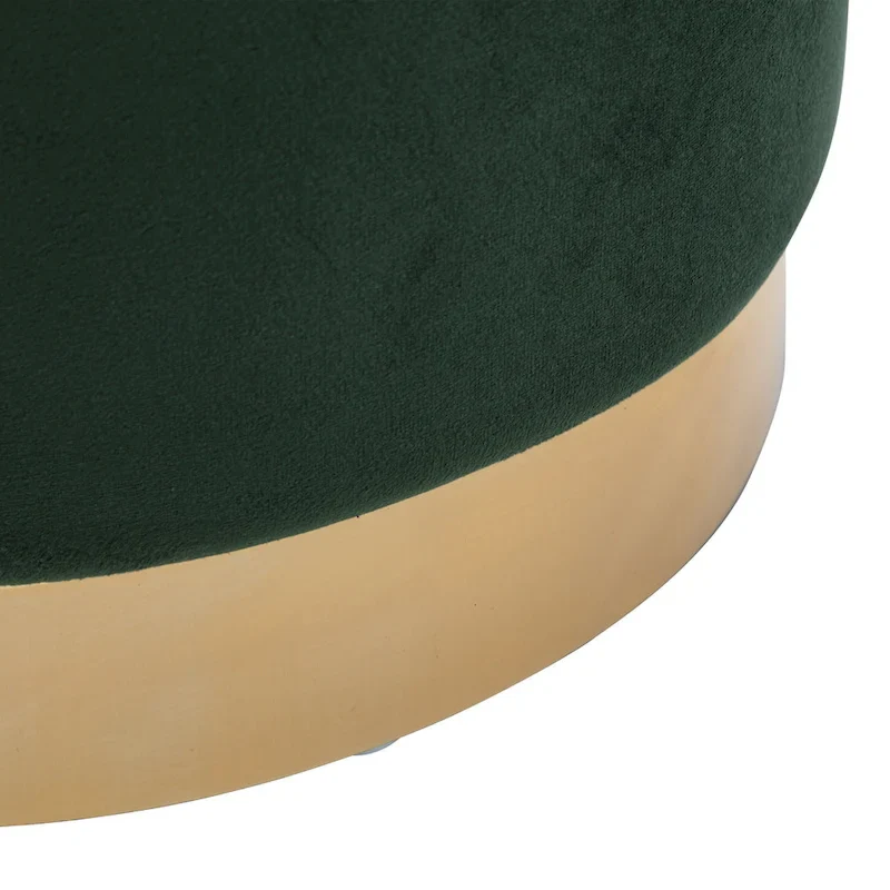 Small Round Velvet Ottoman Upholstered Foot Stool