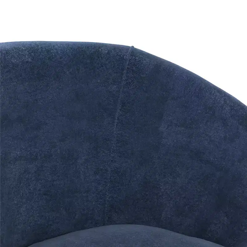 Navy / Tan Upholstered Barrel Accent Chair, Mid-Century Style, Seats 1
