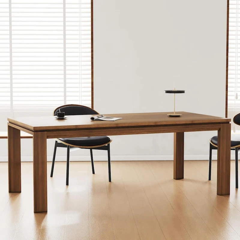 62.99 Inch Mid Century Modern Solid Wood Dining Table for 4-6 People