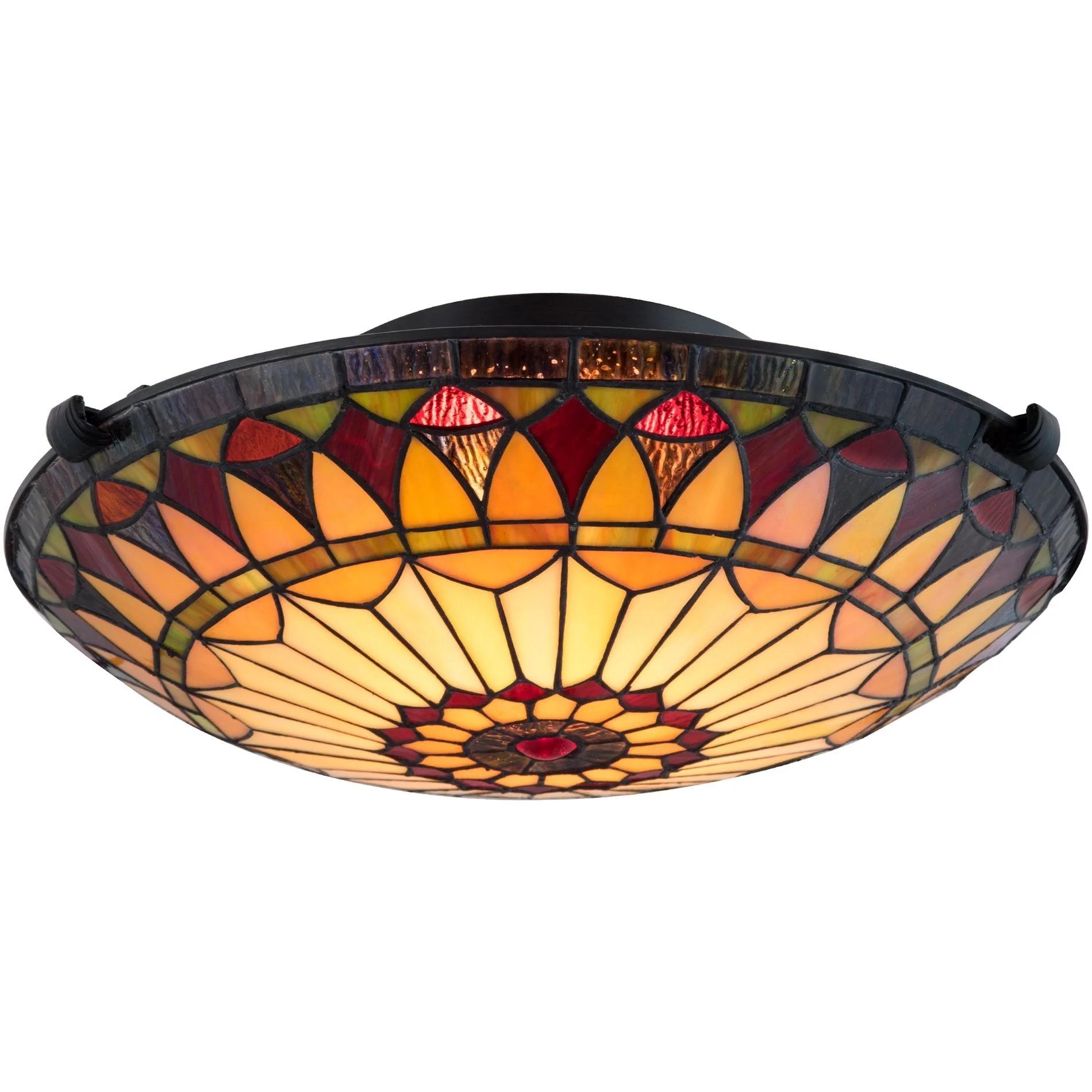 Mateo 16 2-Light Tiffany Glass Flush Mount Ceiling Light