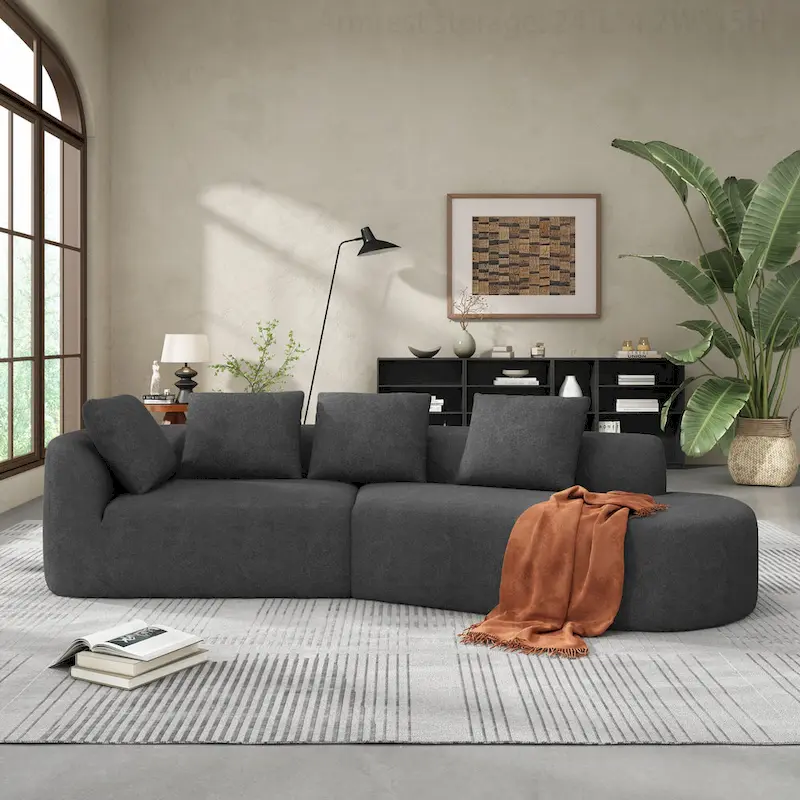 Modern Curved Sectional Sofa with High-Quality Upholstery and Spacious Seating