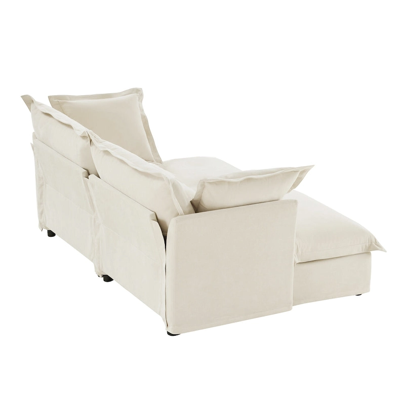 83.4  Chenille 2-Seater Sectional Sofa with Ottomans