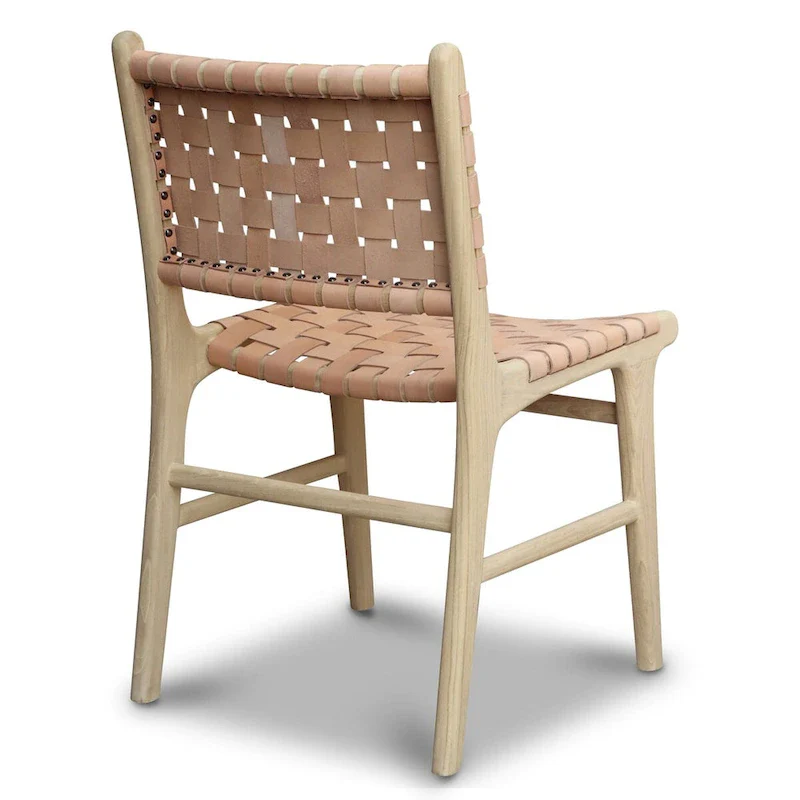 Banda Teak & Leather Dining Chair - Solid Teak Wood Frame
