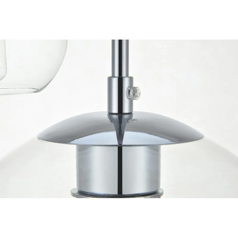 Clear Spherical Glass/ Metal 3-Light 36-inch Pendant