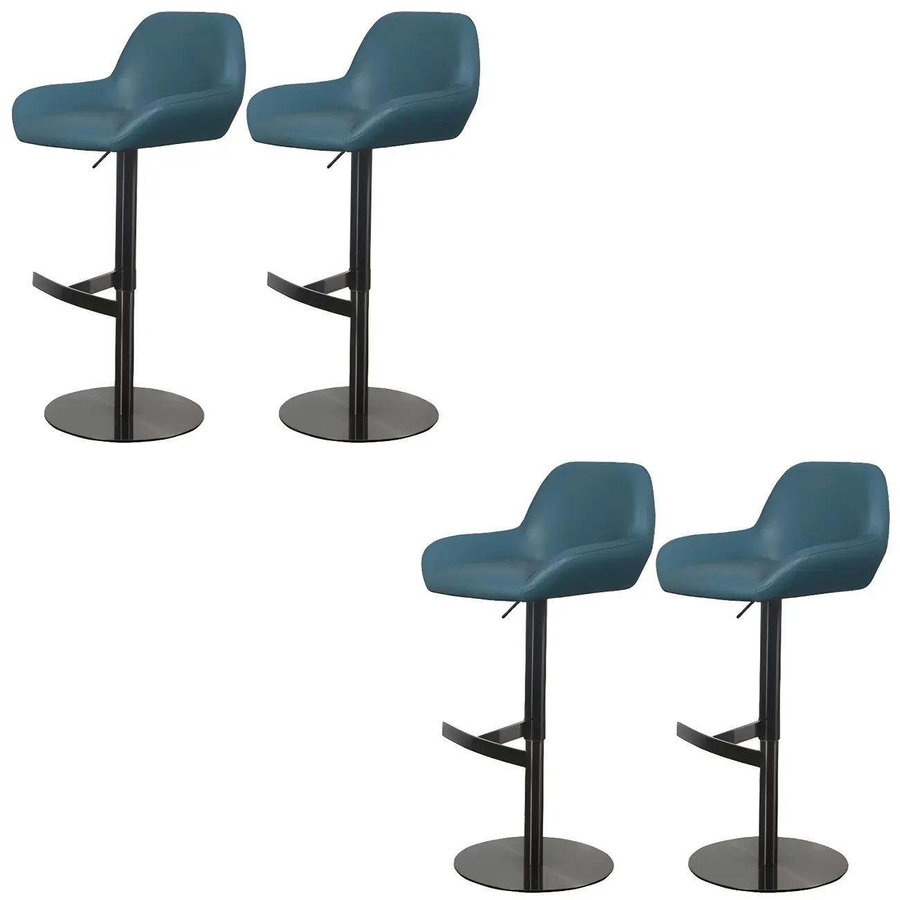 Glossy Metal Bucket Swivel Adjustable Bar Stools