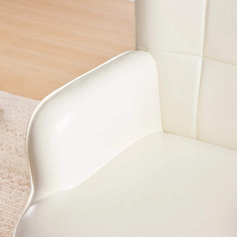 Cream Modern 24.4 PU Leather Accent Chair