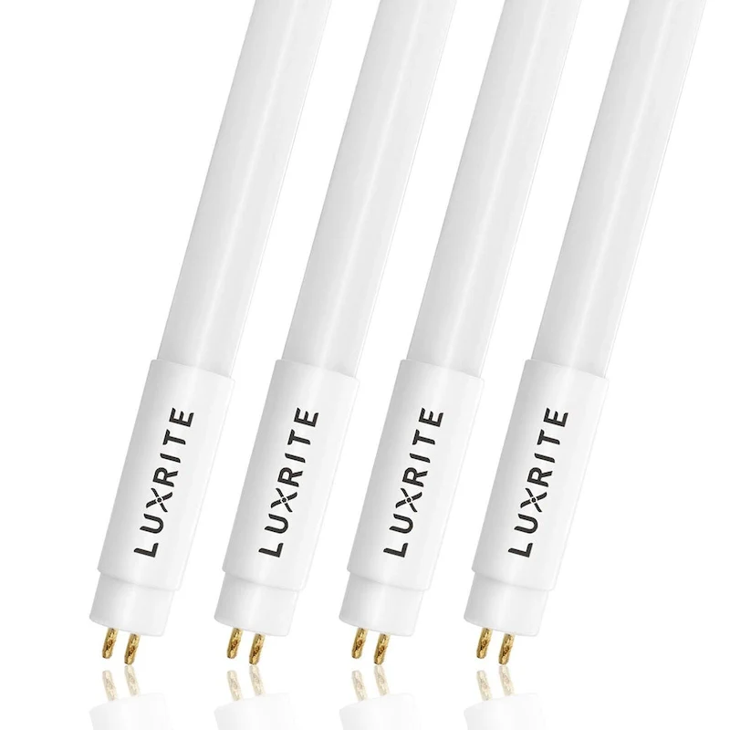 Luxrite 4FT T5 LED Tube Lights, 24W=54W, 45.78 , Ballast and Ballast Bypass Compatible, Damp Rated 4 Pack - N/A