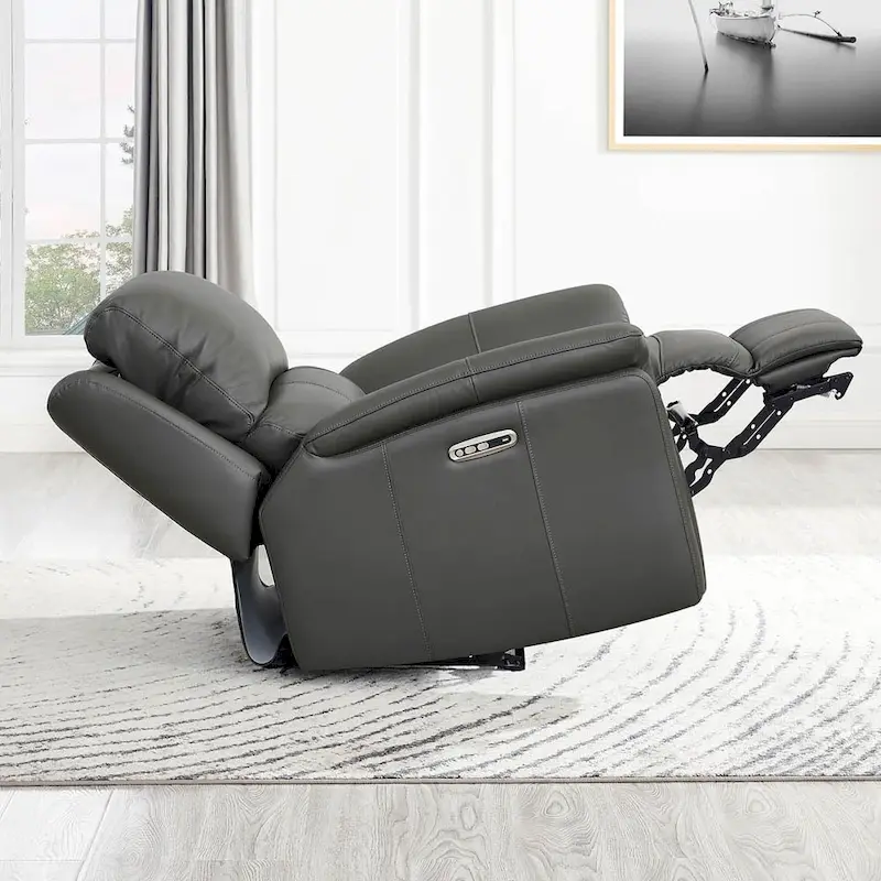 Hydeline Erindale Zero Gravity Power Recline and Headrest Top Grain Leather Loveseat