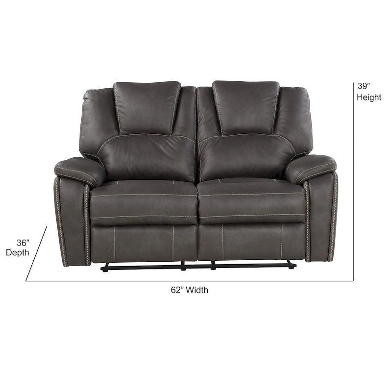 Steve Silver Kameryn Faux Leather Manual Reclining Loveseat