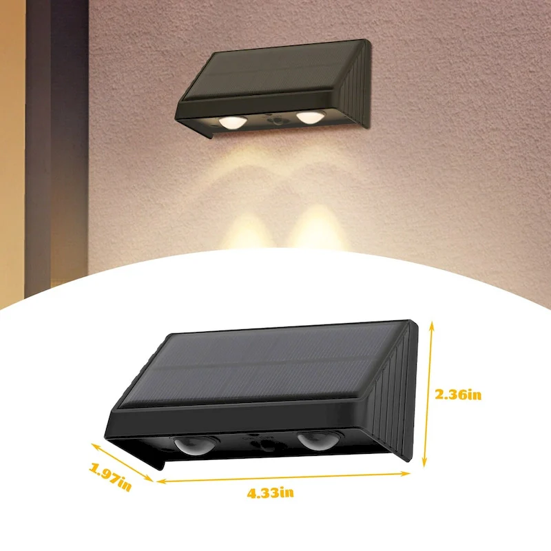 Solar Lights for Outside, Warm White Fence Lights Solar Powered