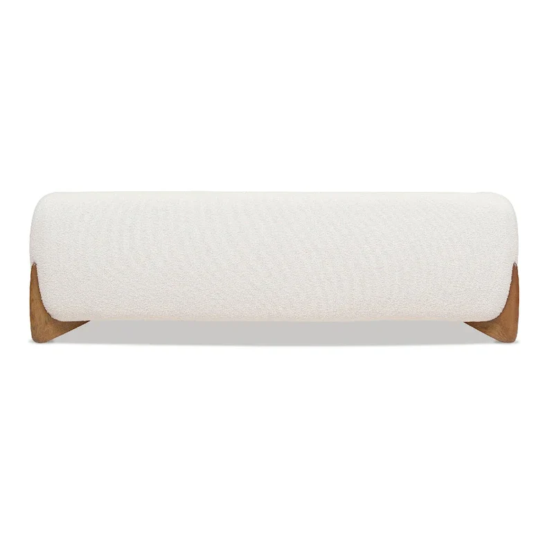 90.5 Boucle Upholstered Sofa with Wood Legs