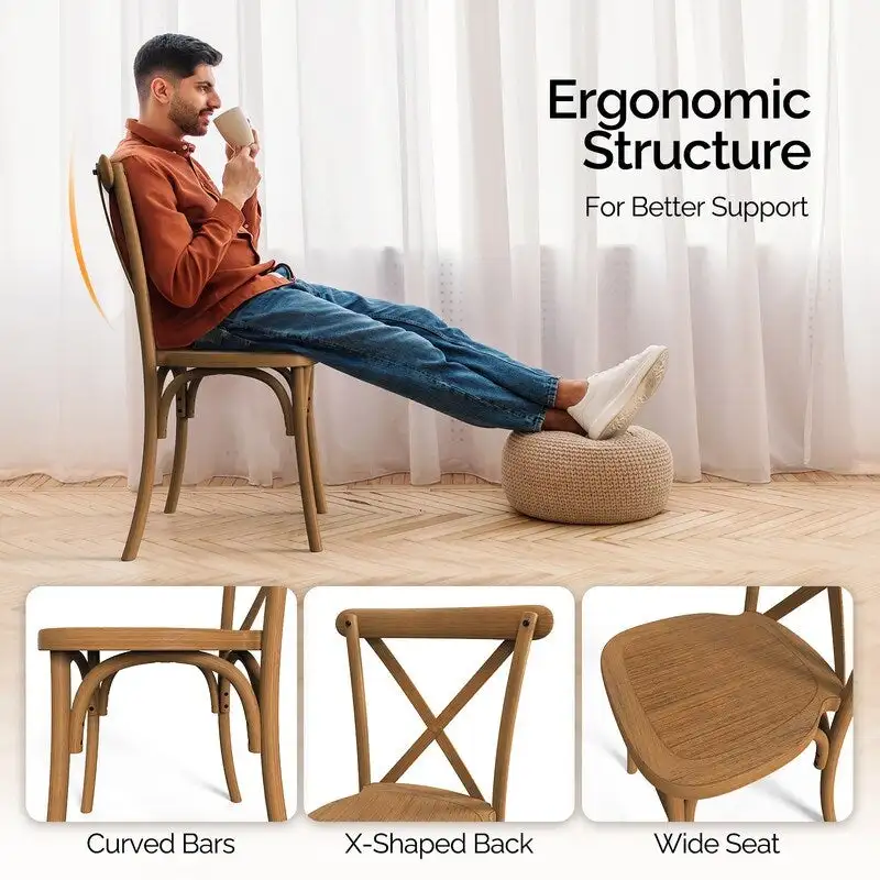 Patio Plastic Stackable Dining Chair Set (Set of 2)