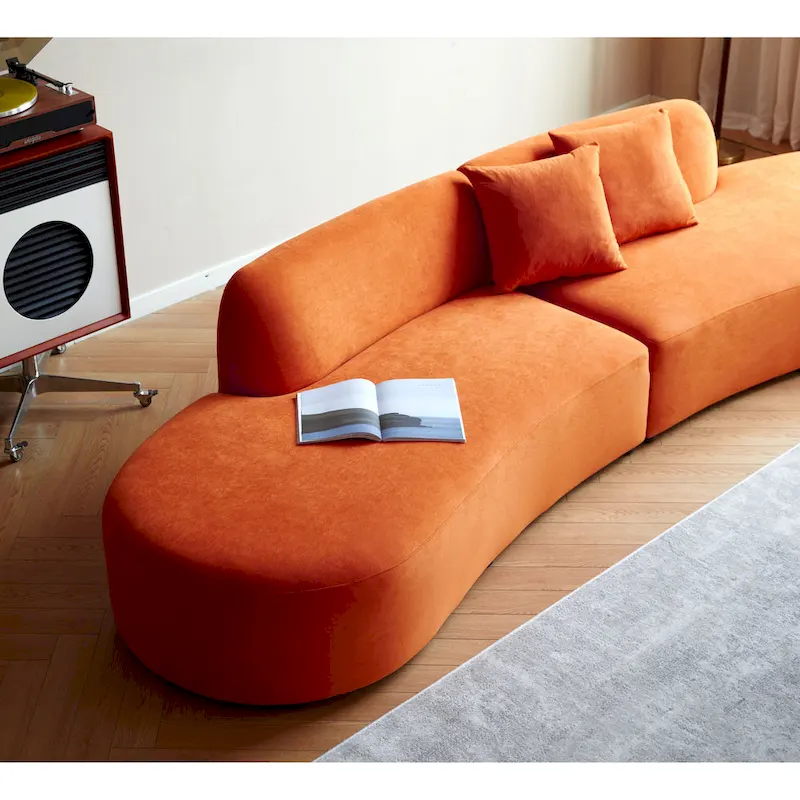 132.3 inch Large Half Moon Curved Sectional Sofa