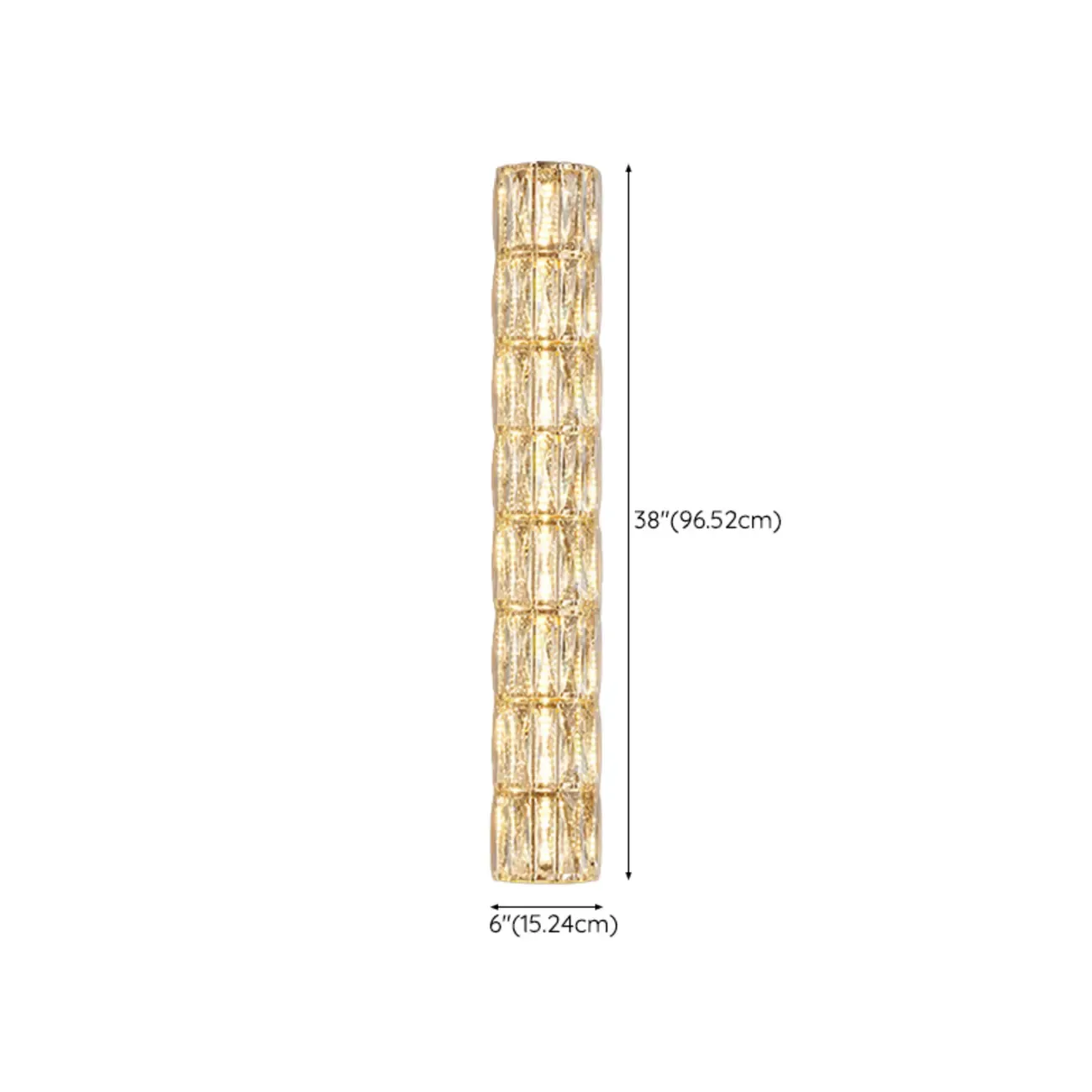 Direct-wired Steel Wall Sconce with Crystal Shade