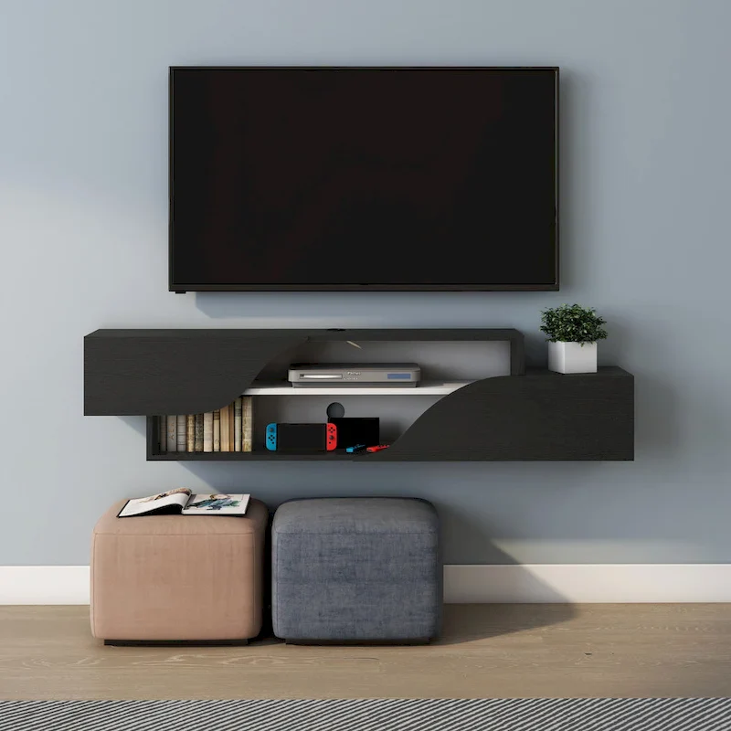 DH BASIC Transitional 59-inch 2-Shelf Floating TV Stand by Denhour