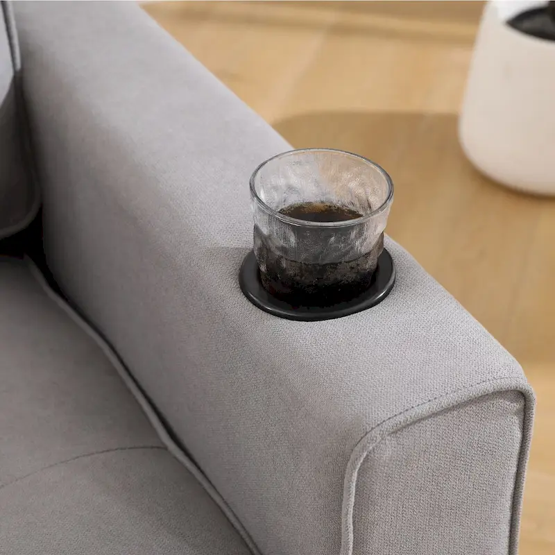 Oaks Aura Upholstered Futon Sofa with Pull-Out Sleeper Couch, Muticolour Choice Foldable Tufted Loveseat With Cup Holder