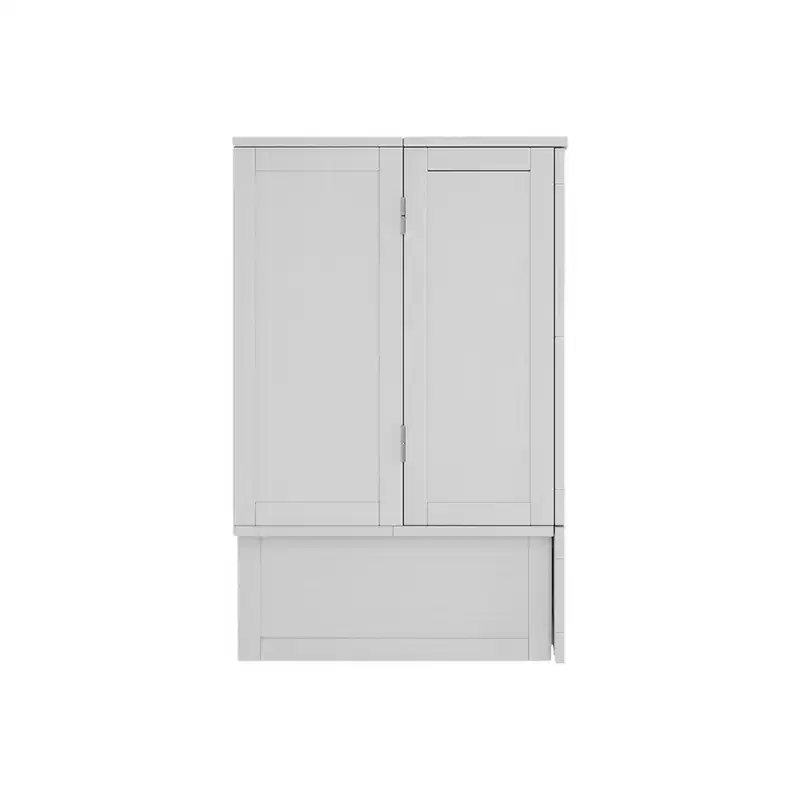 Keloyid Haimyy Solid Wood Frame Queen Murphy Bed Chest with Built-in Charger and Strong Drawer