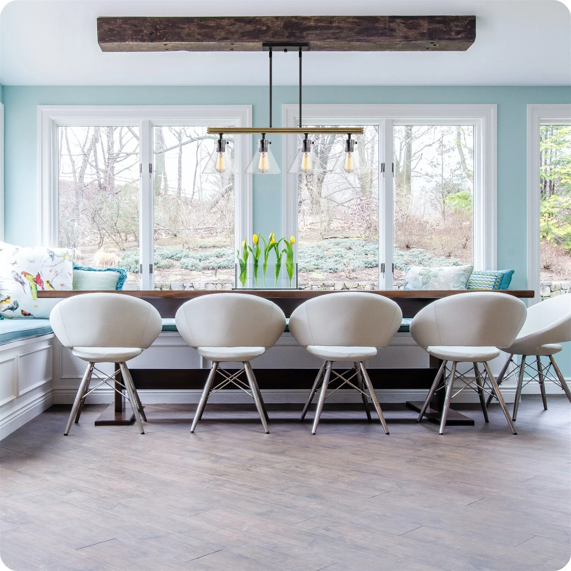 Anza 33 4-Light Farmhouse Kitchen Island Light