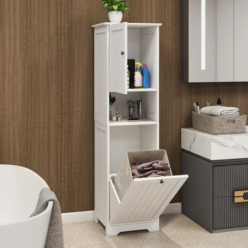 Tilt-Out Laundry Sorter Cabinet