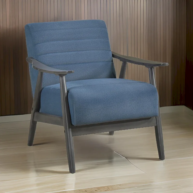 Modern Accent Armchair – Blue Gray Upholstered Lounge Chair