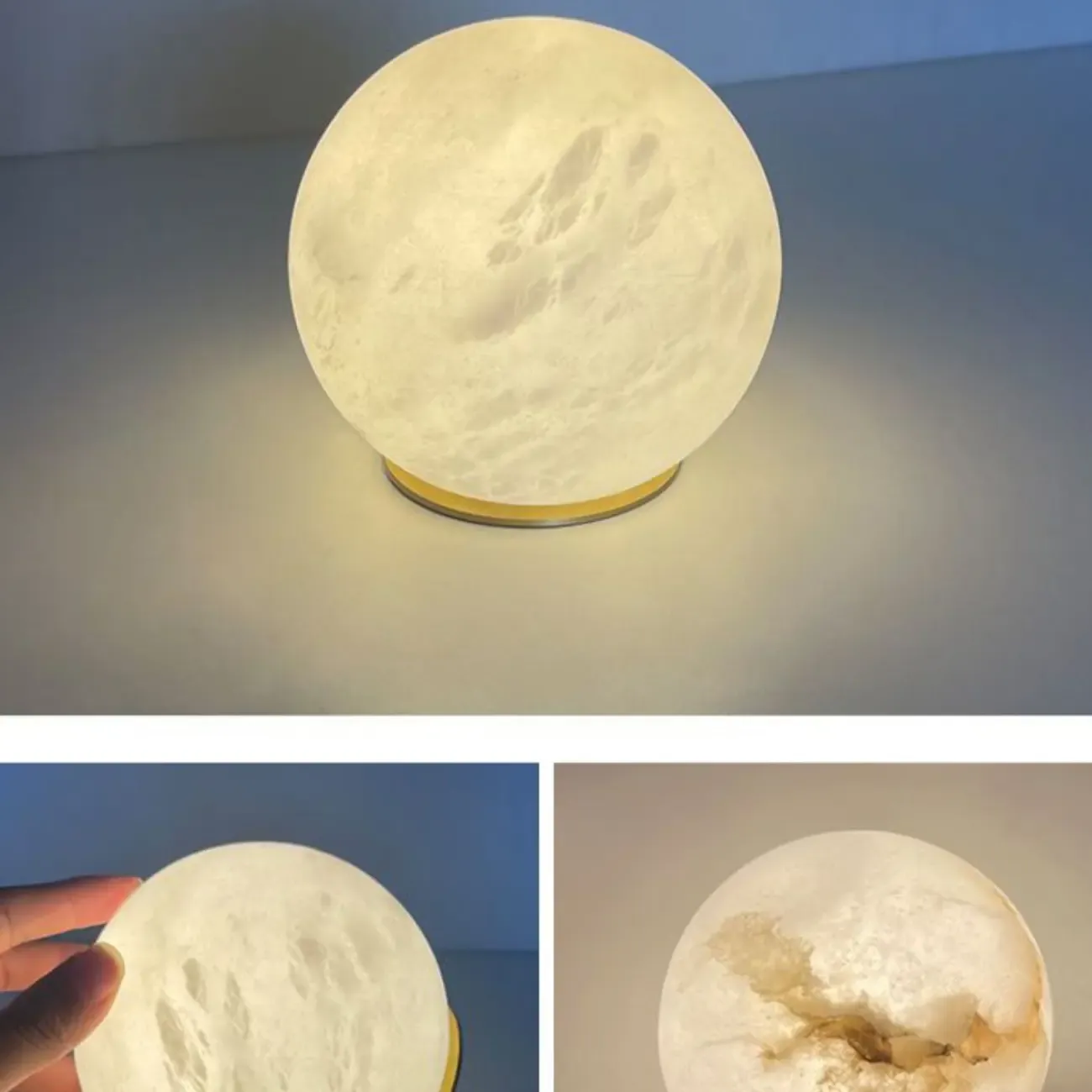 Art Deco Globe Wall Light with Gold Metal Base