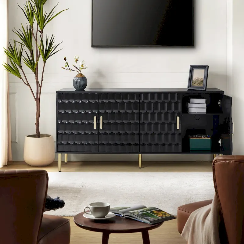 63 Wide Modern Sideboard with Adjustable Shelves by HULALA HOME